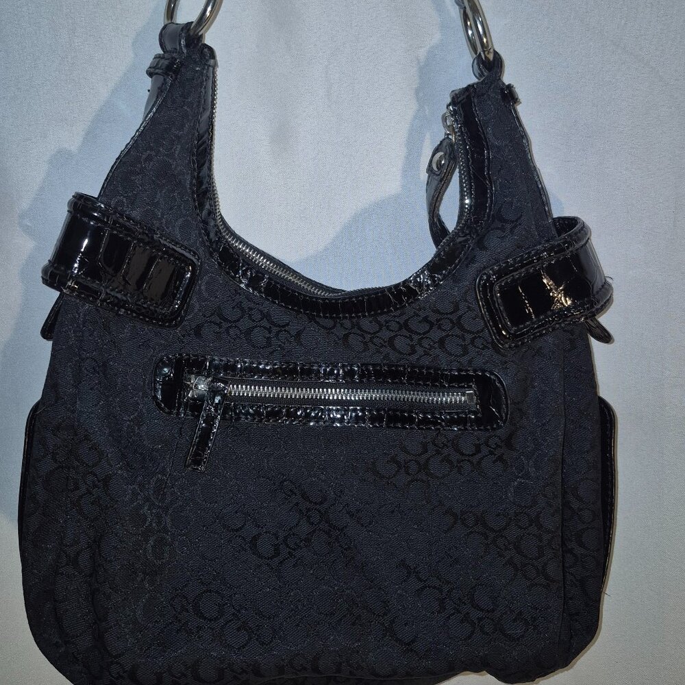 GUESS VINTAGE studded shoulder bag, Black and silver, 13X20 - Picture 5 of 15